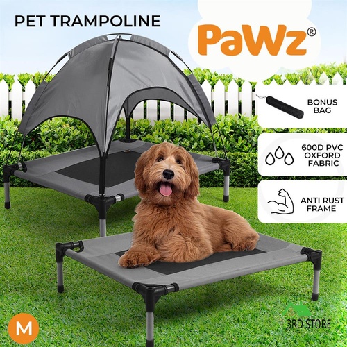 PaWz Pet Trampoline Bed Dog Cat Elevated Hammock With Canopy Raised Heavy Duty M