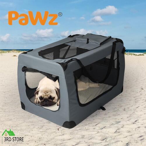 PaWz Pet Travel Carrier Kennel Folding Soft Sided Dog Crate For Car Cage Large M
