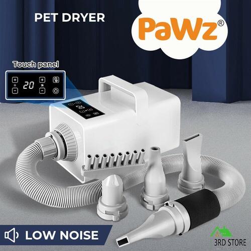 PaWz Pet Hair Dryer Dog Cat Led Grooming Hairdryer Blower Heater Low Noise 3200W