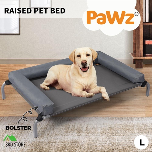 PaWz Elevated Pet Bed Dog Puppy Cat Trampoline Hammock Raised Heavy Duty Grey L