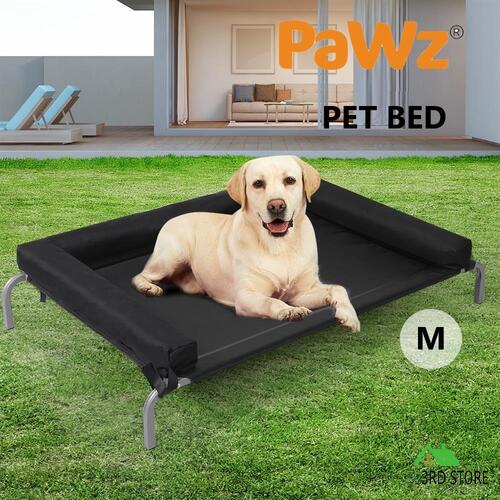 PaWz Elevated Pet Bed Dog Puppy Cat Trampoline Hammock Raised Heavy Duty Black M
