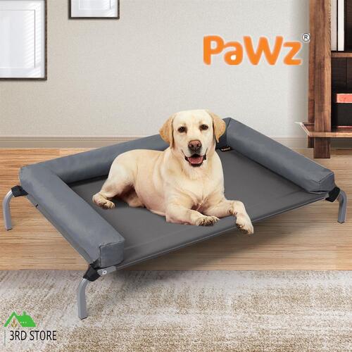 PaWz Elevated Pet Bed Dog Puppy Cat Trampoline Hammock Raised Heavy Duty Grey M