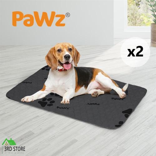 PaWz 2x Washable Dog Puppy Training Pad Pee Puppy Reusable Cushion L Grey