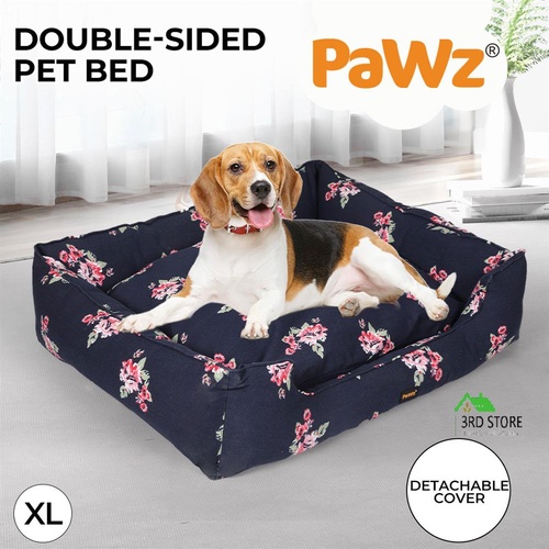 PaWz Dog Calming Bed Pet Cat Washable Removable Cover Double-Sided Cushion XL