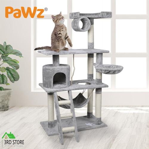 PaWz Cat Tree Scratching Post Pet Scratcher Condo Tower Furniture 160cm Grey