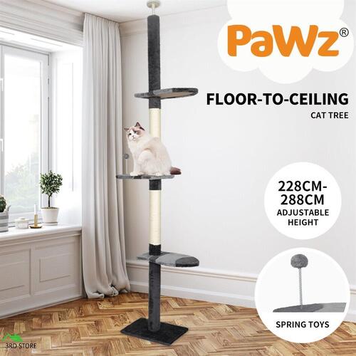 PaWz Cat Scratching Post Tree Condo Furniture Scratcher Tower 228-288 High Grey
