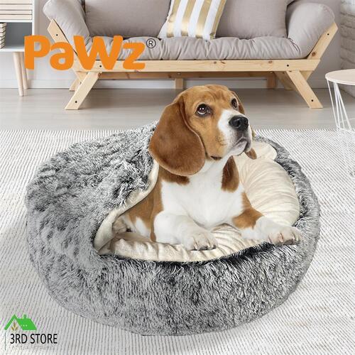 PaWz Pet Dog Calming Bed Warm Soft Plush Sleeping Removable Cover Washable M