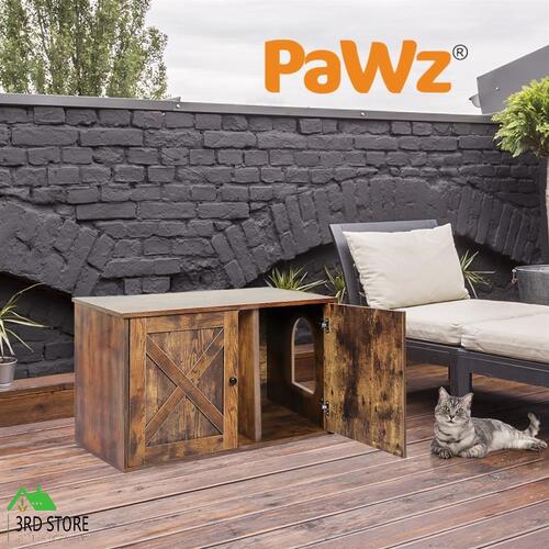 PaWz Enclosed Hooded Cat Litter Box Furniture Kitty Toilet Tray Pet House Table
