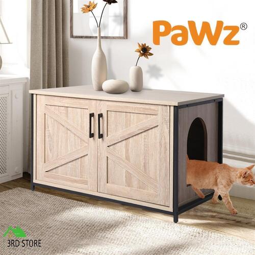 PaWz Enclosed Hooded Cat Litter Box Furniture Kitty Toilet Tray Pet House Table