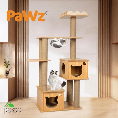 PaWz Cat Tree Scratching Post Scratcher Cats Tower Wood Condo Toys House 138cm