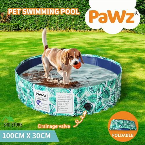 PaWz 100cm Pet Dog Swimming Pool Cat Portable BathTub Kid Shower Washing Folding