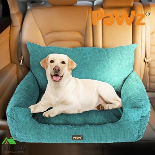 PaWz Pet Car Booster Seat Dog Protector Portable Travel Bed Removable Green L