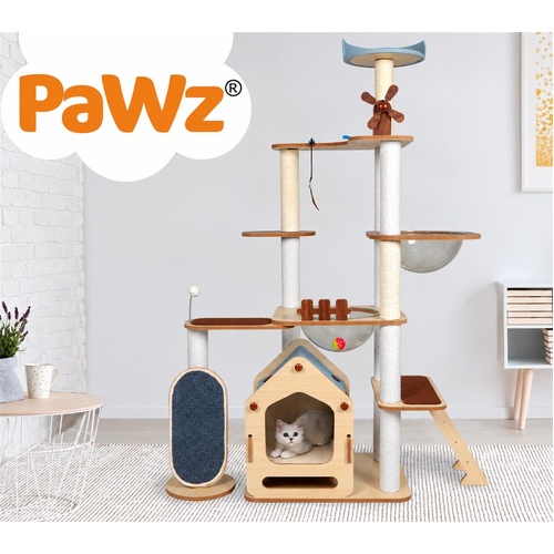PaWz Cat Tree Scratching Post Scratcher Cats Tower Wood Condo Toys House 168cm