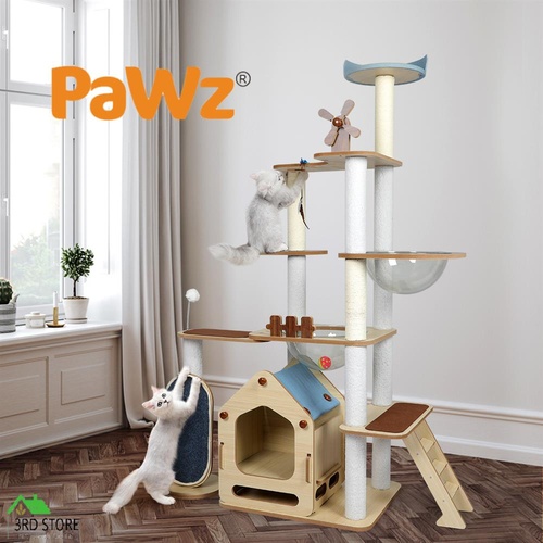 RETURNs PaWz Cat Tree Scratching Post Scratcher Cats Tower Wood Condo Toys House 168cm