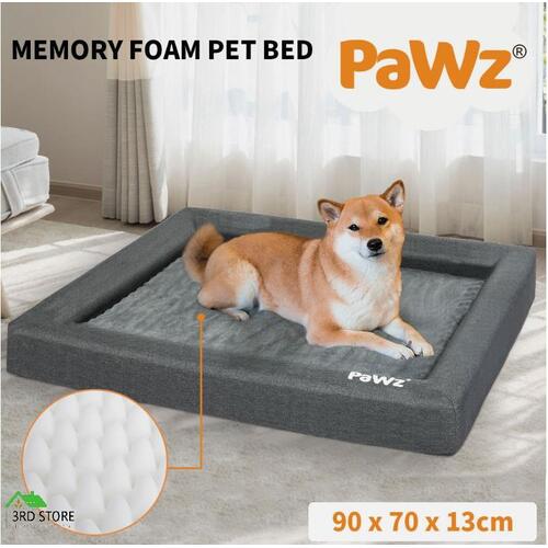 PaWz Memory Foam Pet Bed Calming Dog Cushion Orthopedic Mat Washable Removable L