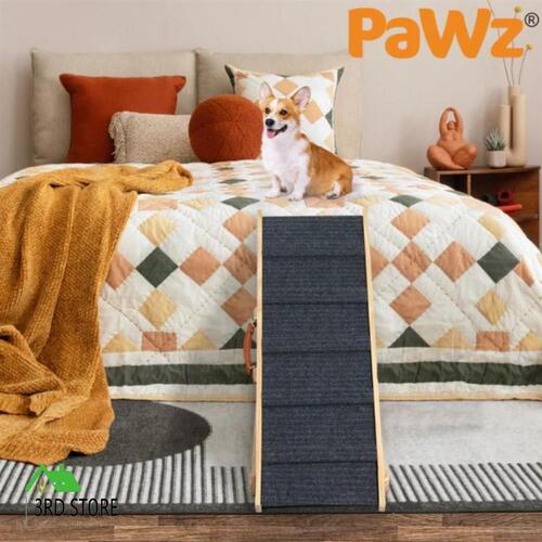 PaWz 5 Wood Adjustable Height Pet Ramp Stair Bed Sofa Wooden Foldable Portable