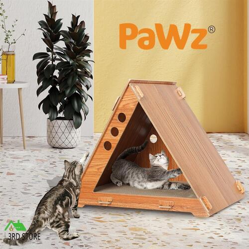 PaWz Cat Scratcher Scratching Board Corrugated Cardboard Scratch Bed Condo House
