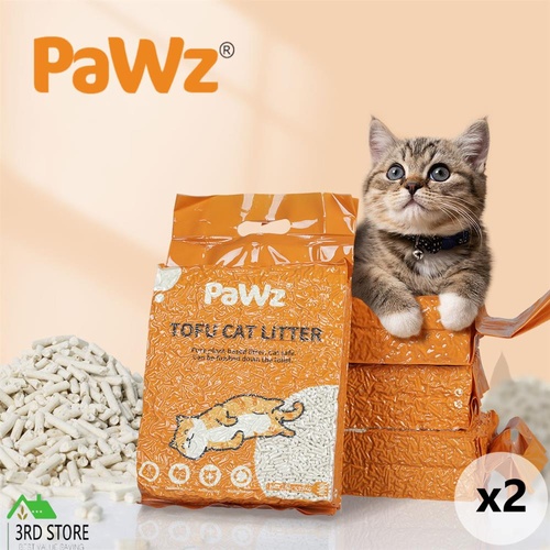 PaWz 2.5kg Tofu Cat Litter Clumping Flushable Fast Super Absorben Natural x2