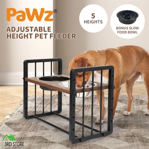 PaWz Adjustable Height Pet Feeder Elevated L Large