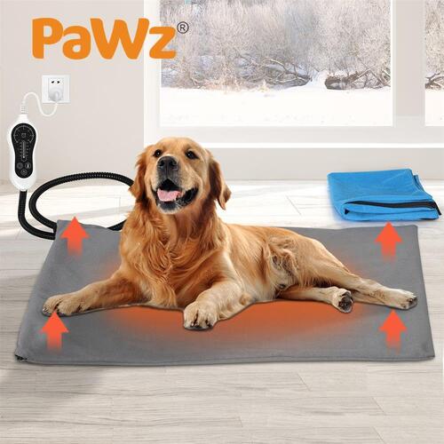 PaWz Pet Heater Bed Mat Electric Heated Blanket Pad Timer Removable Cover