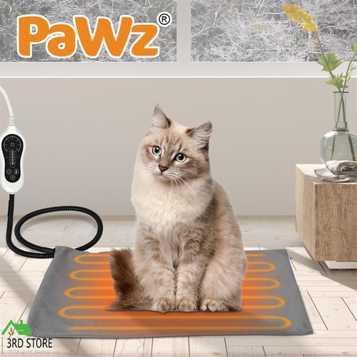 PaWz Pet Heater Bed Mat Electric Heated Blanket Pad Timer Removable Cover Small