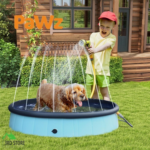 Pawz Dog Swimming Pool Folding 2-In-1 Sprinkler Dogs Cat Bath Splash Tub Outdoor