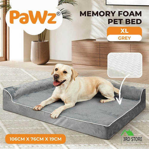 Pawz Orthopedic Dog Bed Memory Foam Cushion Cat Calming Washable Extra Large GY