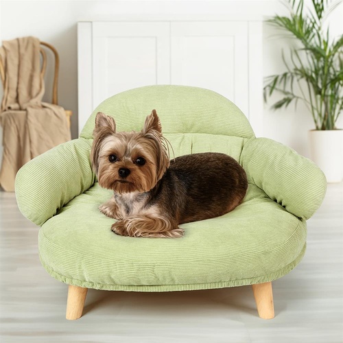 Pawz Elevated Pet Dog Cat Bed Sofa Couch Lounge Raised Sofa Bed 4-Legged Green L