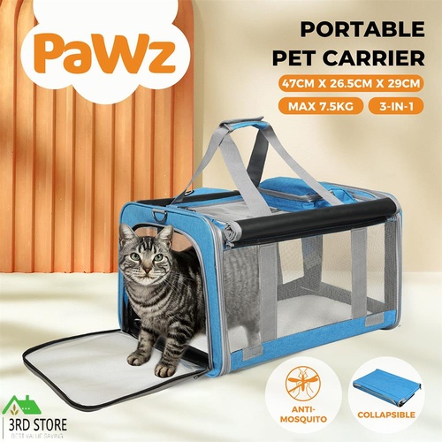 Pawz Pet Carrier Bag Foldable Dog Cat Soft Crate Travel Cage Portable Car Kennel