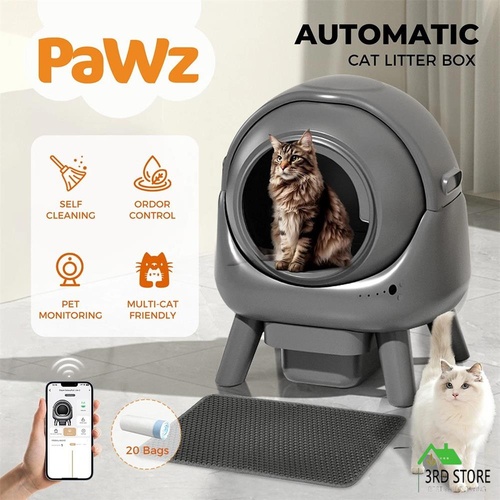 Pawz Automatic Smart Cat Litter Box Large Self Cleaning App Control Odor-Removal