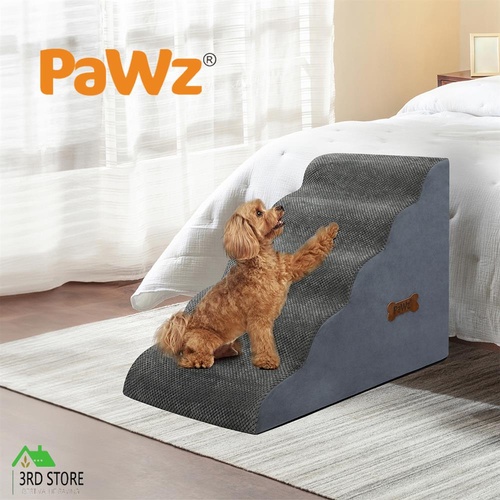 Pawz 5 Steps Pet Stairs Dog Ramp High Density Foam Grey