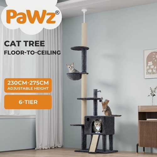 Pawz Cat Tree Scratching Post Scratcher Wood Condo Hammock Floor to Ceiling High