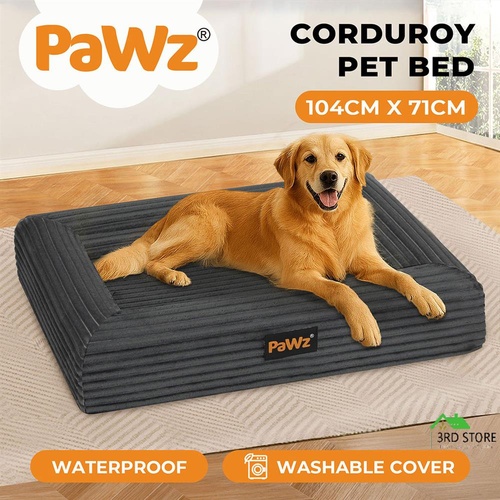 Pawz XL Size Orthopedic Dog Bed with Corduroy Removable Cover Waterproof Washabl