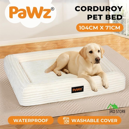 Pawz XL Size Orthopedic Dog Bed with Corduroy Removable Cover Waterproof Washabl