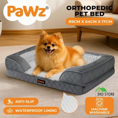 Pawz Orthopedic Pet Bed Dog Memory Foam Cushion Calming Mat Washable L