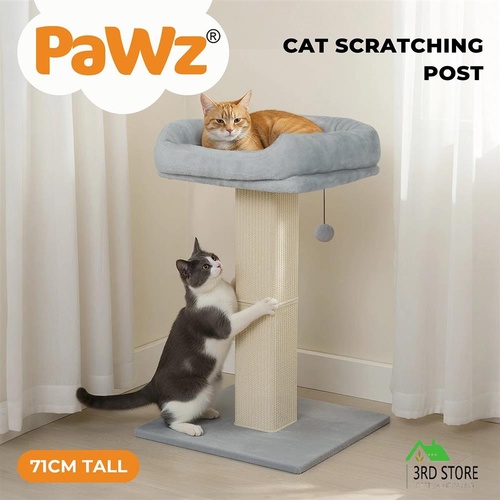 Pawz Cat Scratcher Big Perch Bed Scratching Post Natural Sisal Condo House 71cm