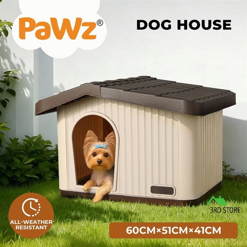 Pawz Dog House Plastic Pet Cage Small Medium Dogs Weatherproof Kennel Vent
