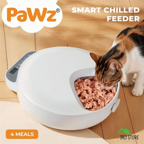 Pawz 4 Meals Automatic Timer Pet Feeder Smart Chilled Wet Dry Food Dispenser