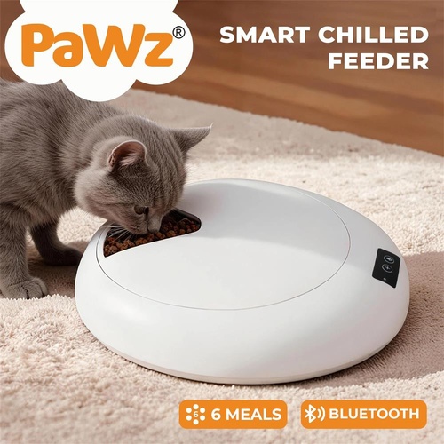 Pawz Automatic Pet Bluetooth Feeder Smart 6-Meal Chilled Wet Dry Food Dispenser