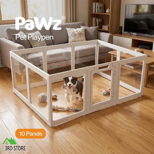 Pawz Dog Playpen 60cm Height Acrylic Clear Foldable DIY Dog Pen Indoor Use
