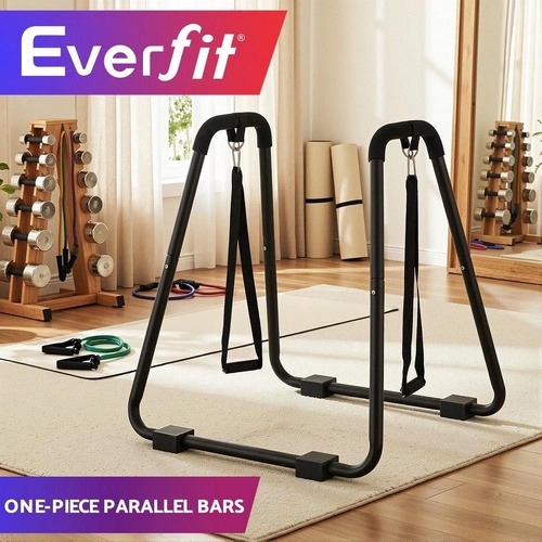 Everfit Dip Station Parallel Bars Heavy Duty Home Gym Stand Calisthenics Black