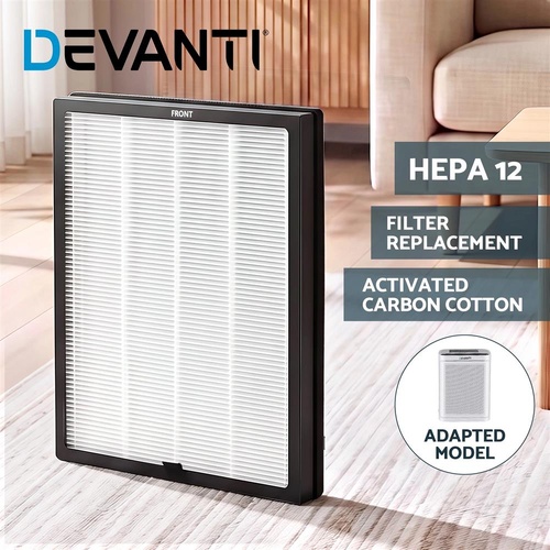 Devanti Air Purifier Replacement Filter H12 HEPA Carbon Cotton