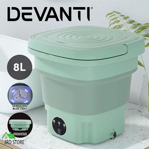Devanti 8L Mini Portable Washing Machine Sock Underwear Folding Camping Travel