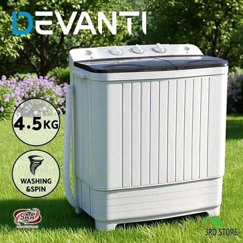 Devanti Portable Washing Machine Twin Tub 4.5KG