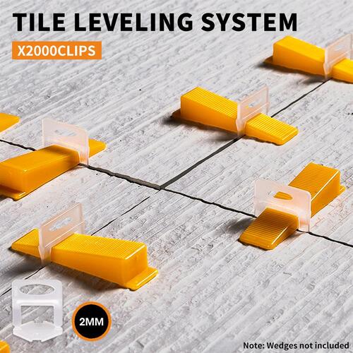 2000x Tile Leveling System Clips Levelling Spacer Tiling Tool Floor Wall