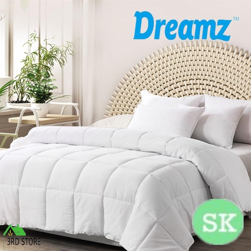 DreamZ All Season Quilt Siliconized Fiberfill Duvet Summer Winter Super King