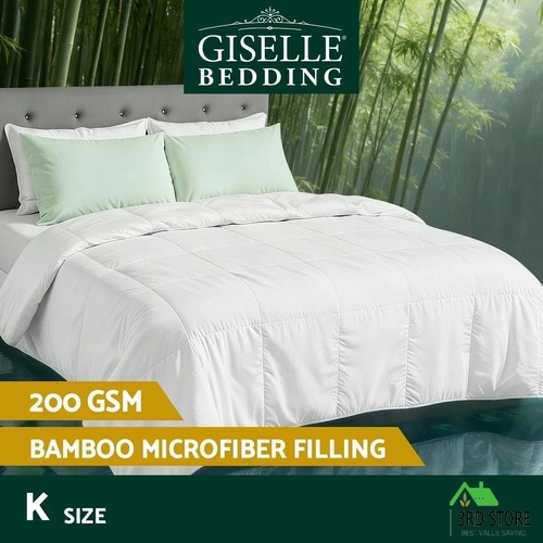 Giselle Bedding 200GSM Bamboo Quilt Summer Quilts All Season Doona Duvet Lightweight King
