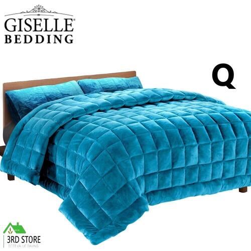 Giselle Bedding Faux Mink Quilt Comforter Duvet Doona Winter Throw Blanket Queen