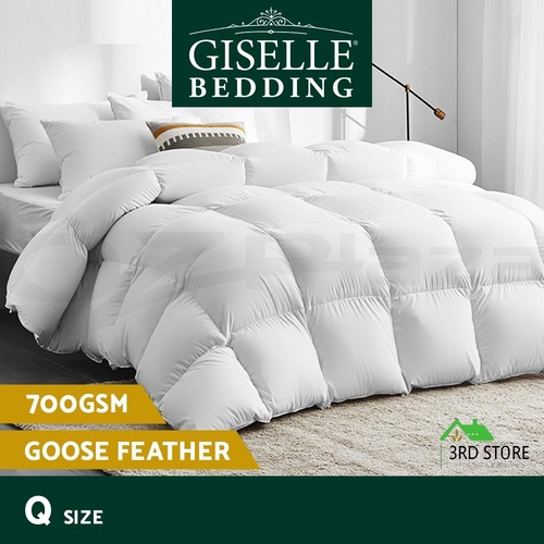 Giselle Goose Down Feather Quilt 700GSM Duvet Doona Winter All Season Queen