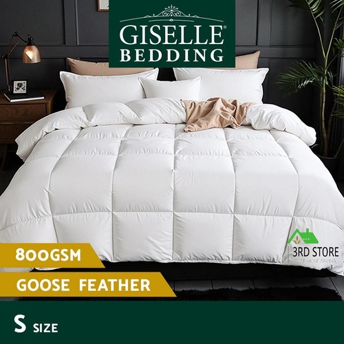 Giselle Bedding 800GSM Goose Down Feather Quilt Winter Blanket Duvet Comforter Single